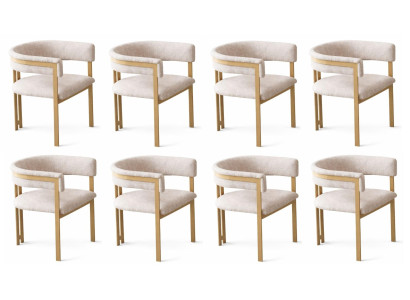 8 x Stühle im modernen Design mit Holzbeinen und weichem Polster