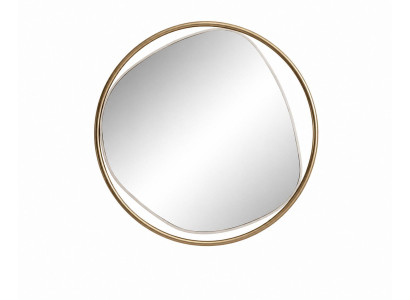 Elegantes runde Wandspiegel-Design mit edlem Metallrahmen in Gold
