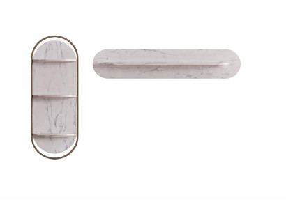 Elegantes Wandset Block & Regal in Marmoroptik mit Metallrahmen