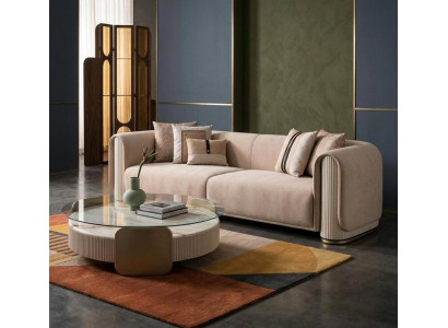 Luxuriöses Wohnzimmer Set: Sofa und Couchtisch im eleganten Stil