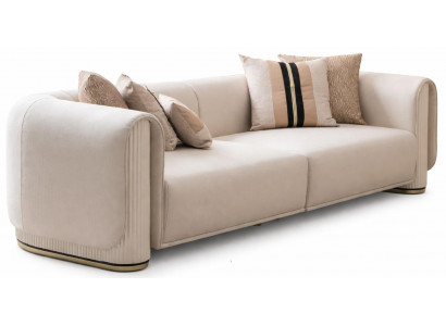 Modernes  beiges 3-Sitzer-Sofa bequemes weiches Sofa Wohnzimmermöbel