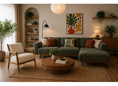Polstergarnitur Weißes Ecksofa L-Form und Sessel Weich und Modern