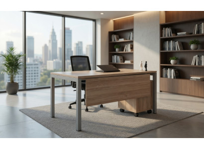 Bürotisch Mit Tumba In Holzoptik Modern Stabil Schreibtisch