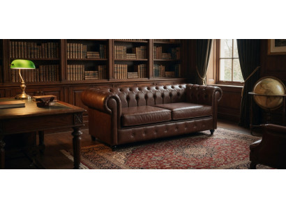 Chesterfield Sofa 3 Sitzer Braun Kunstleder Komfort Für Büro