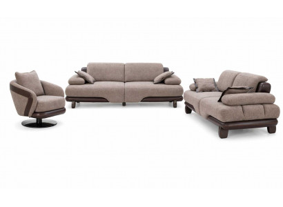 Sofagarnitur 3+3+1 Sitzer Elegante Wohnzimmer Set 3tlg Luxusmöbel Polstermöbel