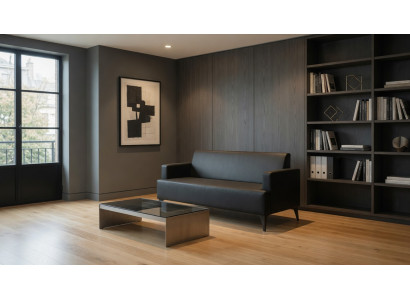 Sofa 3 Sitzer Modern Dunkelgrau Für Lounge Büro