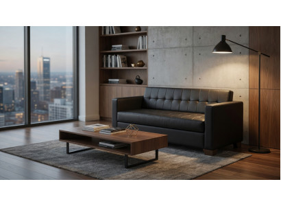 Sofa 3 Sitzer Modern Dunkelgrau Für Lounge Büro