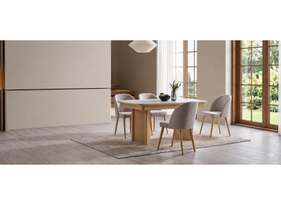 Eleganter Esstisch mit 4 Stühlen im modernen minimalistischen Design