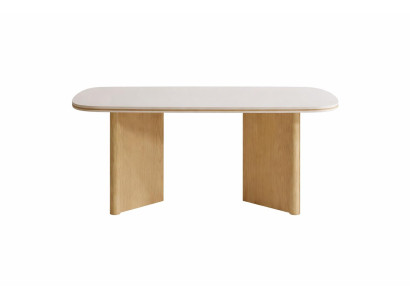 Moderner Couchtisch mit natürlichem Holzgestell und eleganter Optik