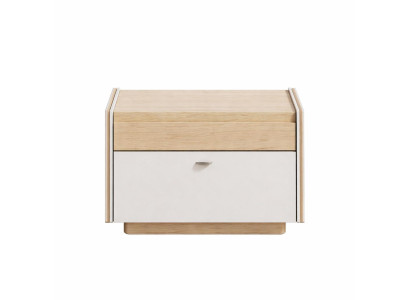 Eleganter Nachttisch mit Holzrahmen und minimalistischer Struktur