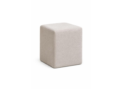 Minimalistischer Sitzpouf aus weichem Stoff im modernen Design