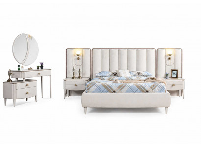 Schlafzimmer Bett+Nachttische Design Komplettes Schminktisch mit Spiegel
