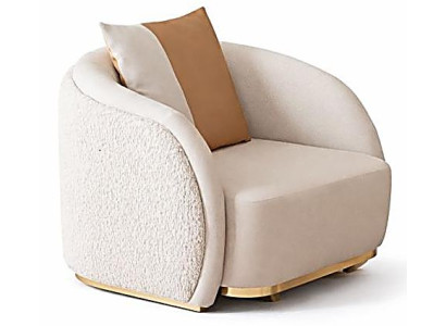 Eleganter beiger Sessel Polsstersessel moderner Stil Wohnzimmermöbel