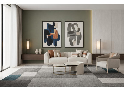 Stilvolles beiges Wohnzimmer-Set 3-Sitzer-Sofa Sessel Couchtisch Designermöbel