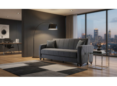 Bequemes graues Sofa für gemütliche Stunden