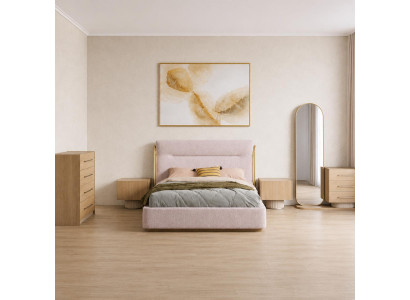 Modernes Schlafzimmer Set mit Polsterbett 2 Kommoden Nachttischen