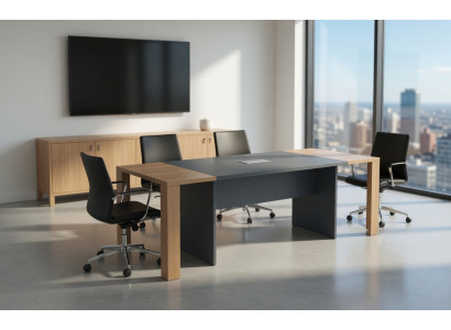 Moderner Besprechungstisch Konferenz Tisch Holz Büro Möbel