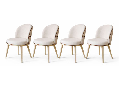 Elegantes weißes Stuhlset 4 Stühle Esszimmerstuhl gepolsterter Stuhl