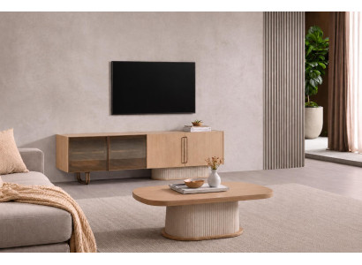 Elegantes Wohnzimmer Set mit TV-Lowboard und Couchtisch Design