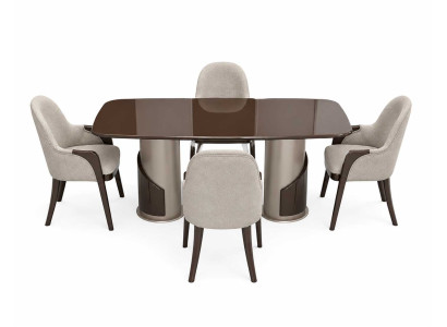 Esszimmer Modern Set Esstisch + 4x Stühle Designer Luxuriöses Einrichtung