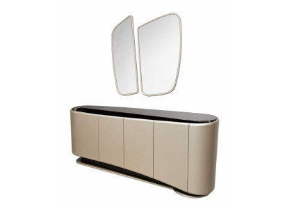 Moderner Komplettes Sideboard mit Spiegel Esszimmer Luxusmöbel
