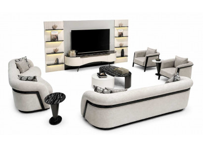 Komplettes Sofa 3+3+1+1 Sitzer Wohnzimmer Wohnwand Set Luxusmöbel