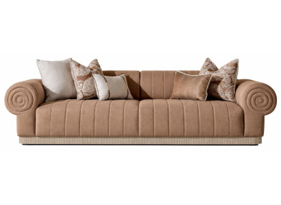 Braunes 3-Sitzer-Sofa  Stoffsofa großes Sofa Designermöbel für das Wohnzimmer