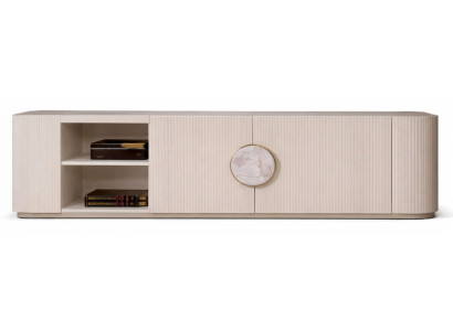 Moderner beiger Fernsehschrank TV-Möbel aus Holz TV-Konsole Wohnzimmermöbel