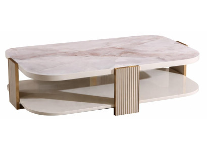 Beiger Couchtisch bequem Holztisch Design-Couchtisch für das Wohnzimmer