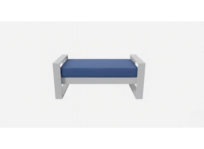 Stilvoller Couchtisch Blau Aluminiumrahmen Wasserabweisender Stoff