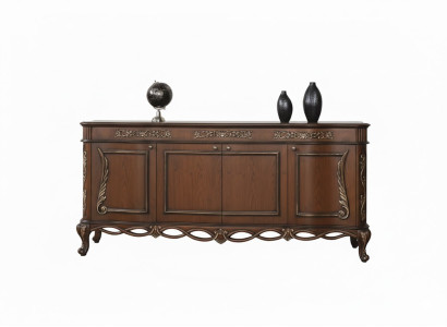 Exklusives Braunes Barock Sideboard Edle Anrichte Holzkommode