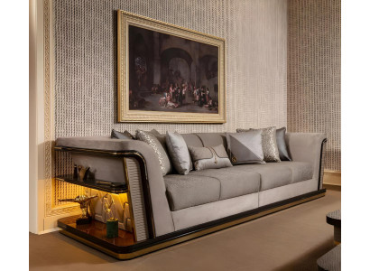 Beiger 3-Sitzer Moderne Wohnzimmer Polstercouch Edles Textilsofa