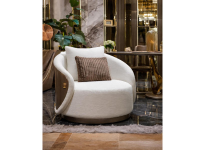Schicker Weißes Sitzsessel Luxuriöser Loungesessel Textilsessel