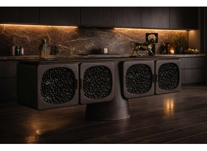 Stilvolles Braunes Sideboard Exklusive Wohnzimmer Anrichte