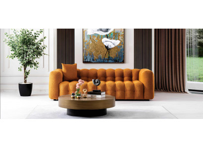 Modernes Oranges Wohnzimmer Sofa Edler 3-Sitzer Polstercouchen