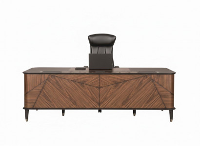 Moderne Braune Arbeitszimmer Möbel Designer Schreibtisch Sessel 2tlg