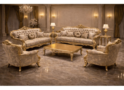 Luxuriöse Chesterfield Sofagarnitur Klassische 3-Sitzer Sofas Sessel
