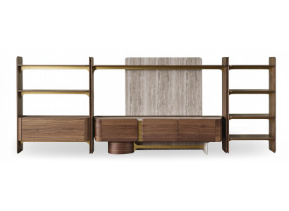 TV-Wandmöbel Moderner Stil Braun Holzrahmen Minimales Luxusdesign
