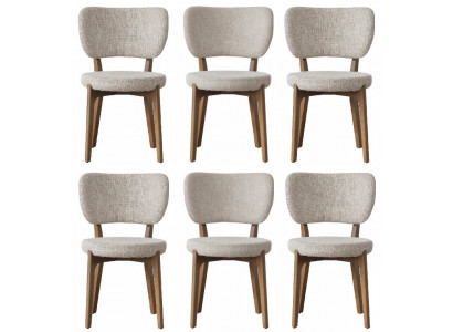 Esstischstühle Set Moderner Stil Beige Holzrahmen Weiche Polsterung