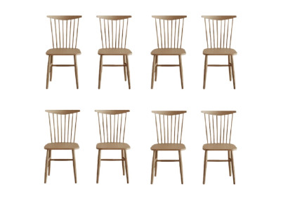 Beiger Stuhl-Set Designer Polsterstühle Edle 8x Stühle Sitzmöbel
