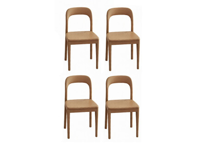Moderner Küchenstuhl Set Exklusive 4x Braune Esszimmerstühle
