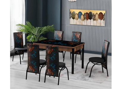 Esszimmer Essgruppen Esstisch Stühle Rechteckig Mehrfarbig Modern