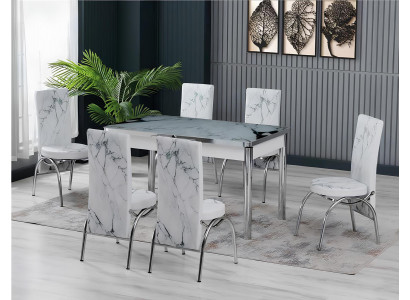 Esszimmer Essgruppen Esstisch Stühle Rechteckig Weiß Modern Luxus