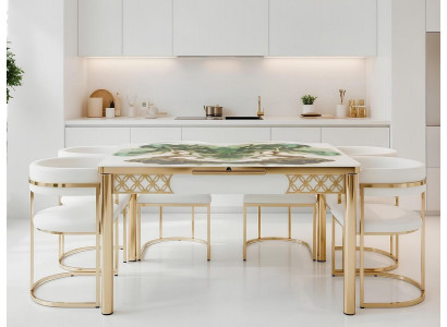Esstisch Esszimmer Mehrfarbig Tisch Mramor Modern Neu Elegant Holz