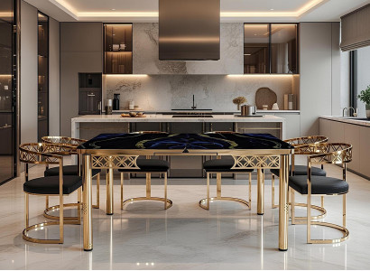 Esstisch Esszimmer Schwarz Rechteckig Modern Neu Luxus Elegant Komfort