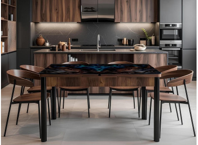 Esszimmer Esstisch Tisch Mehrfarbig Rechteckig Luxus Modern Neu Holz