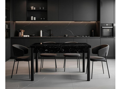 Esstisch Esszimmer Rechteckig Mramor Schwarz Modern Luxus Tisch Neu