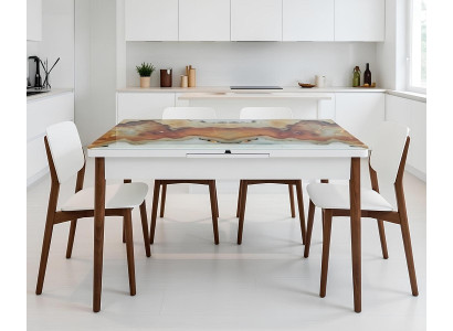 Modern Esstisch Esszimmer Tisch Marmor Komfort Stilvoll Weiß Holz Neu