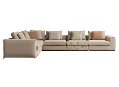 Designer Beiges L-Form Sofa Wohnzimmer Polstersofa Luxus Eckcouch