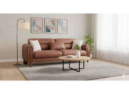 Braun Sofa 3 Sitzer Elegant Polstermöbel Wohnzimmer Komfortabel